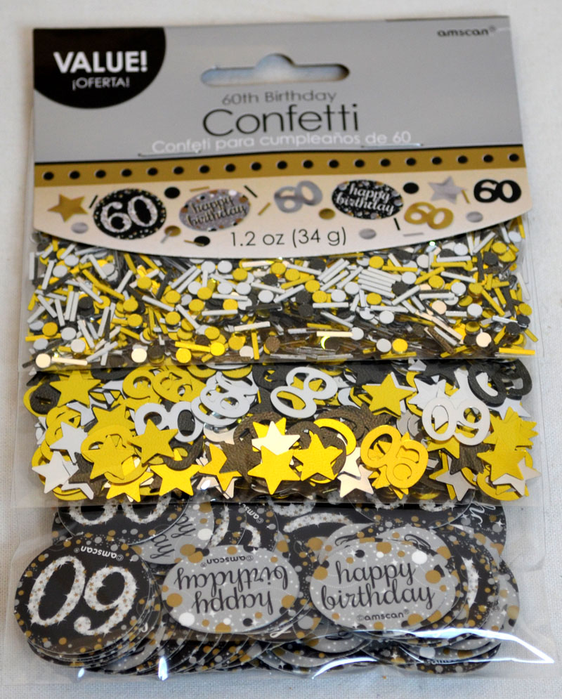 Konfetti 60. Geburtstag 3teilig Streuartikel