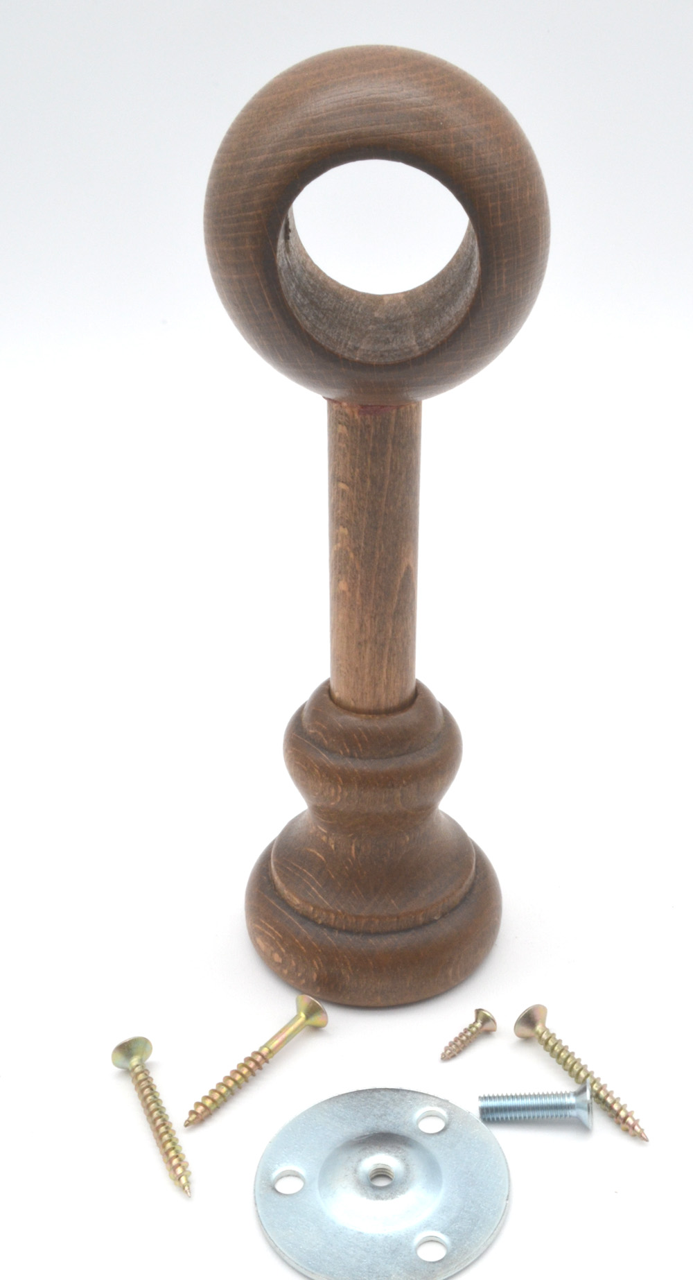 1x Träger für Stilgarnituren Ø 28 mm Holz Eiche-rustikal WA 14 cm