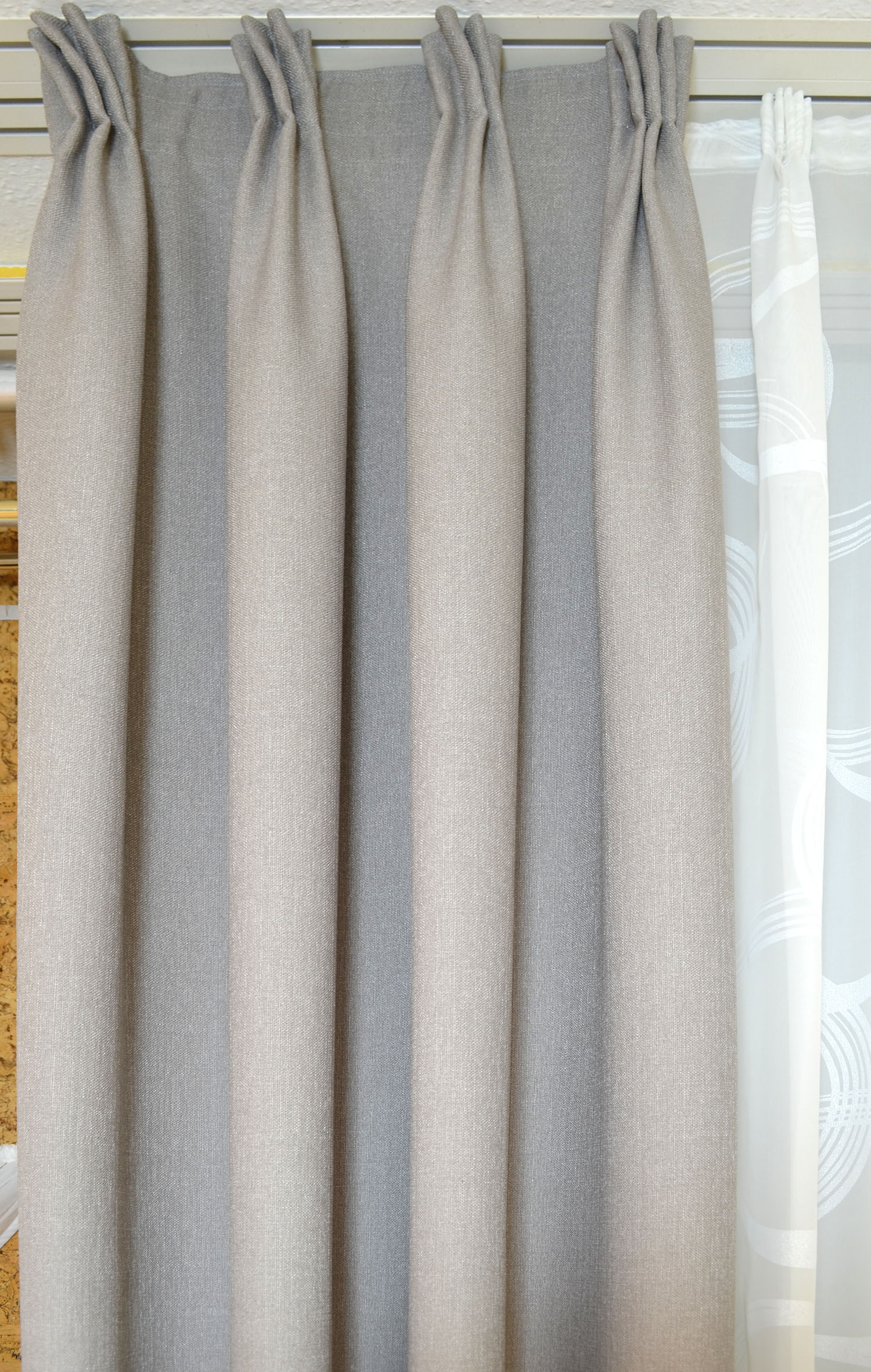 2 Dekoschals Seitenschal grau uni gemustert BxH ca. 40 cm x 2,22 m