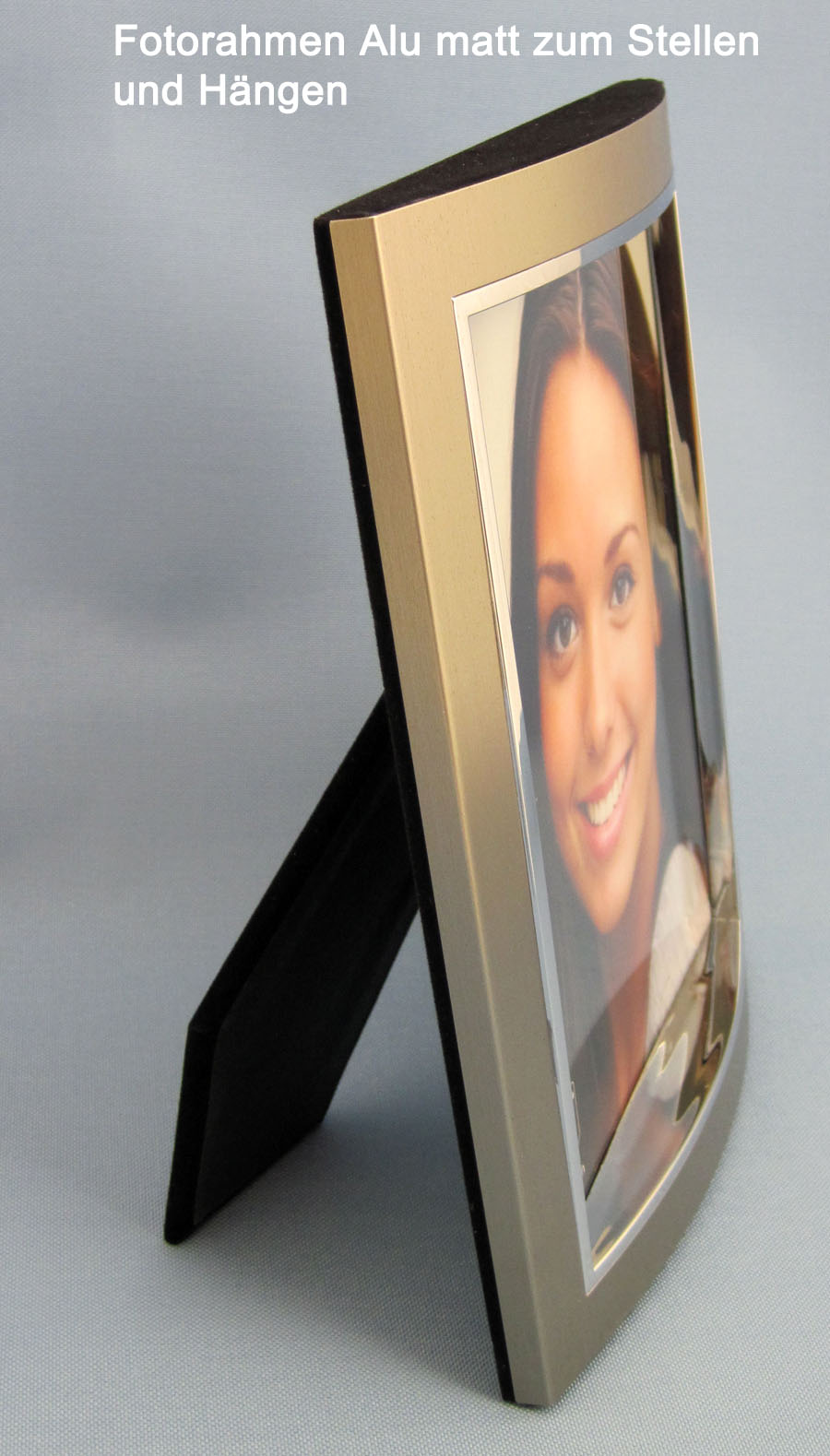 Fotorahmen Bilderrahmen Alu für Fotos ca.13x18 cm champagner-chrom