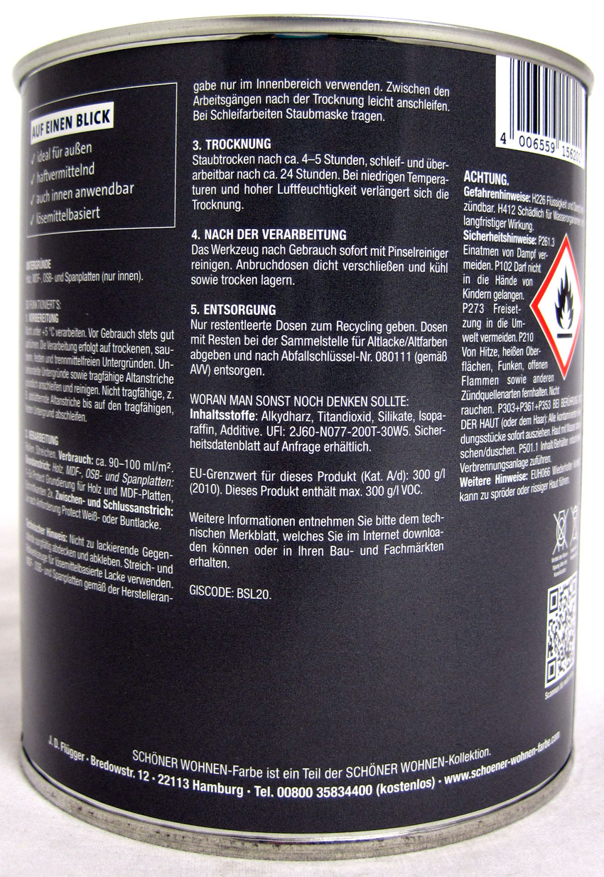 Protect - Grundierung für MDF-Platten und Holz weiß 750 ml