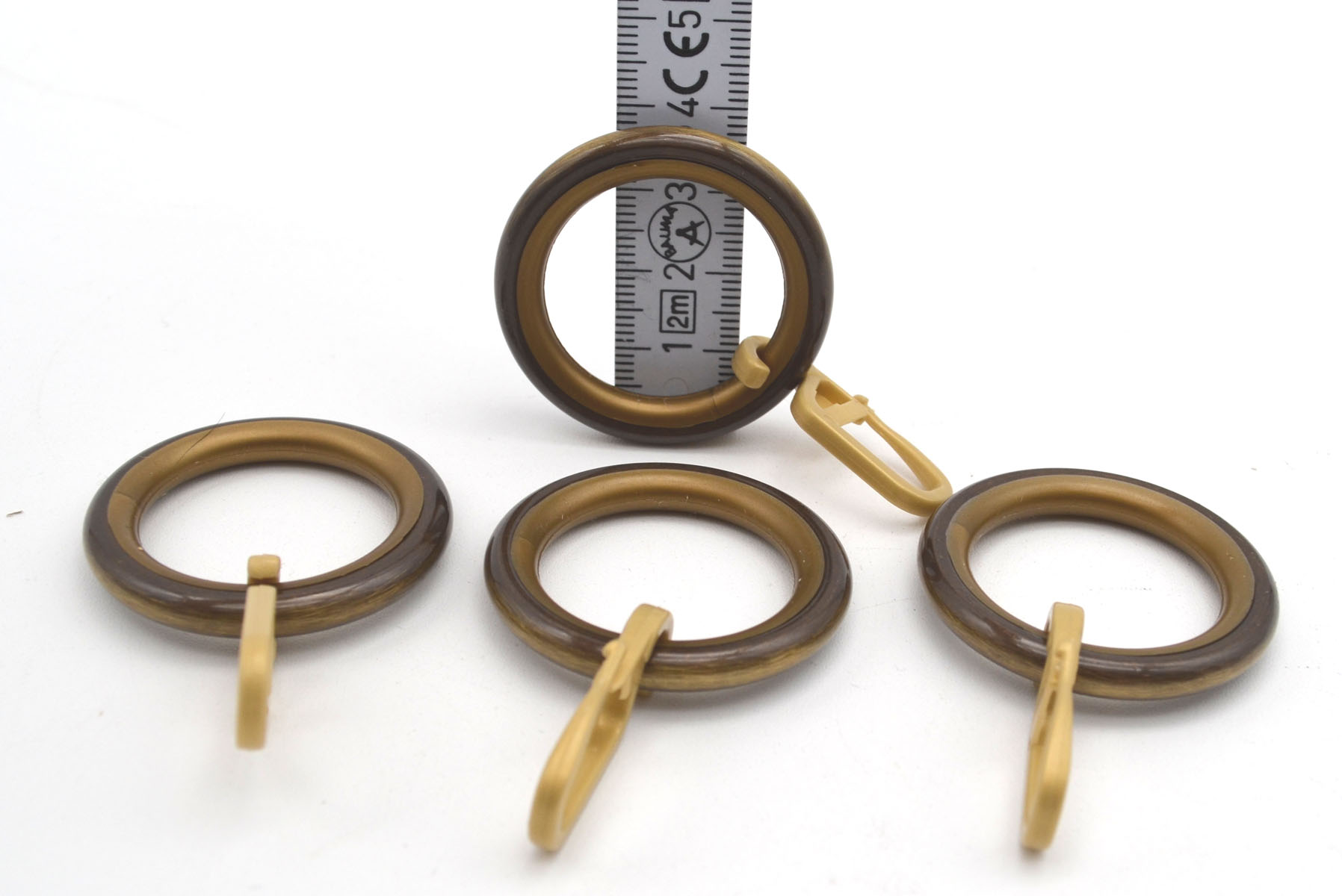 4 Stück Ringe mit Gleiteinlage und FH  bronciert für Stangen mit Ø 16-20 mm