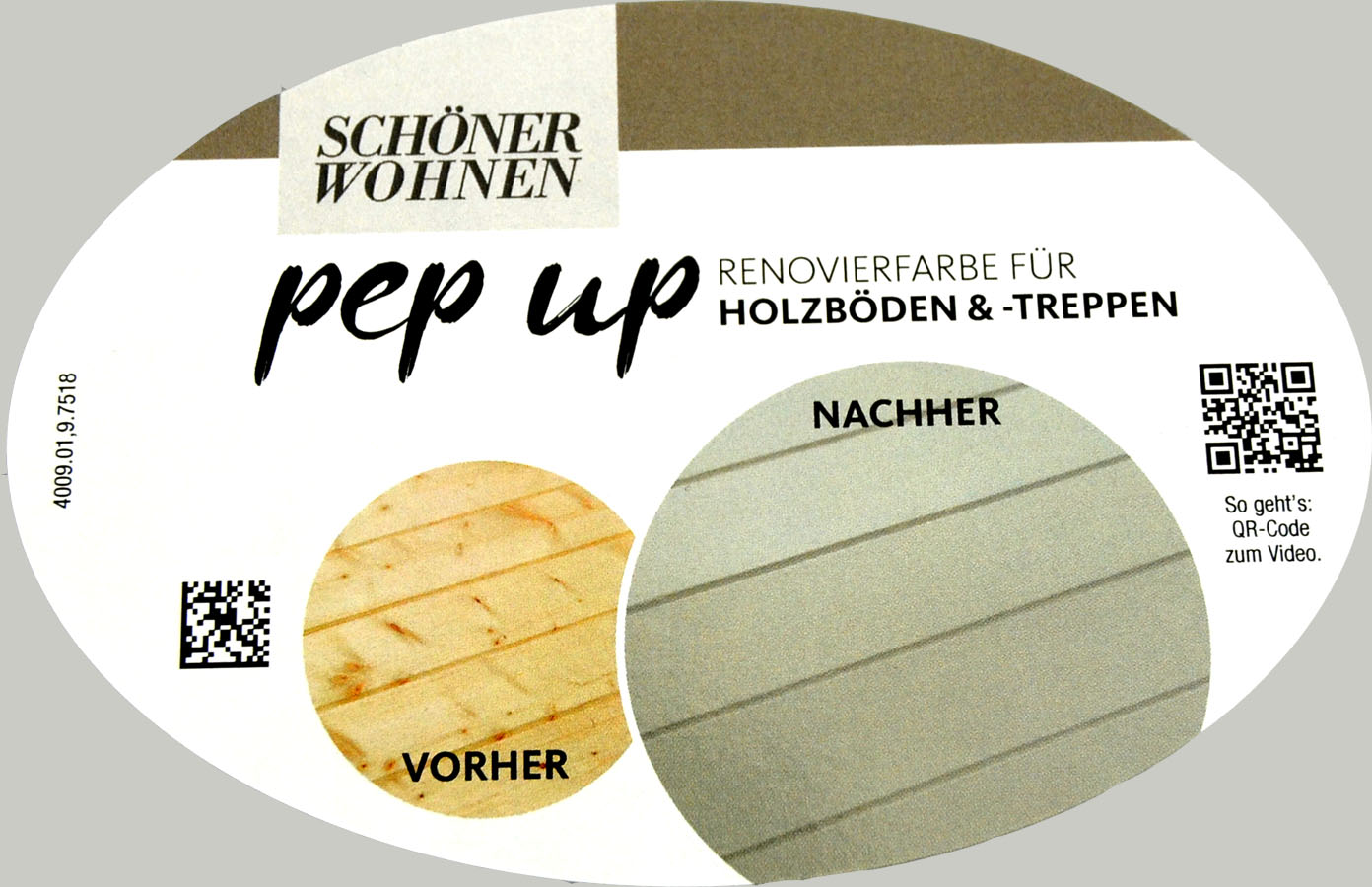 Pep up Renovierfarbe für Holzböden und -treppen Anthrazit seidenmatt 1l