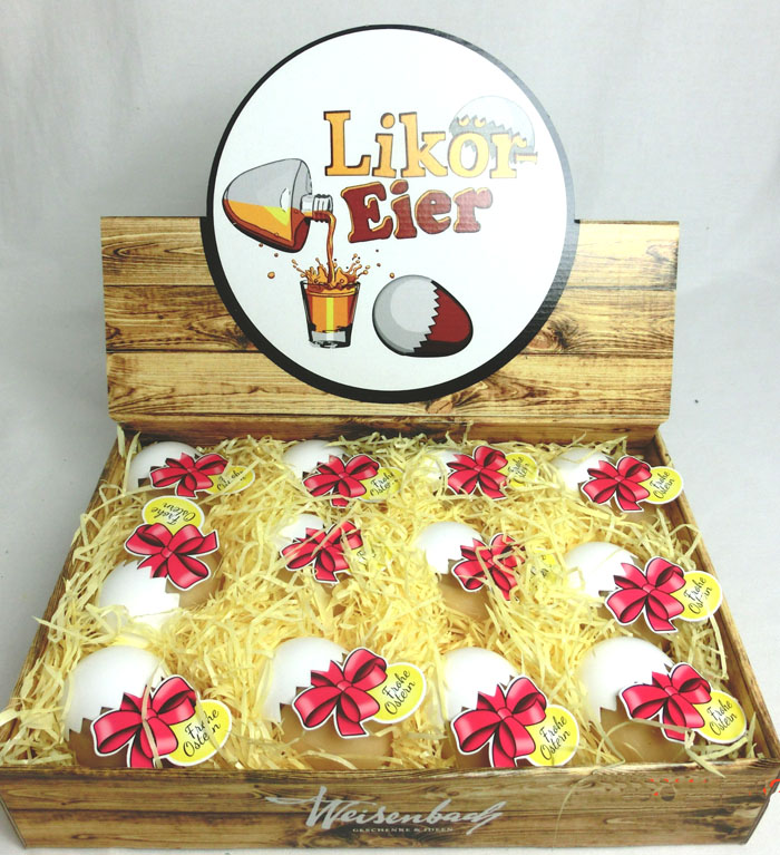 Frohe Ostern "Eierlikör mit Schwarzwälder Kirsch" Oster-Ei aus Glas 50ml