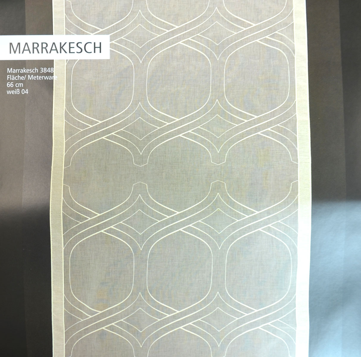 Marakesch Fläche  Meterware in Rapporten 54 cm 3848 weiss transparent 66 cm breit 