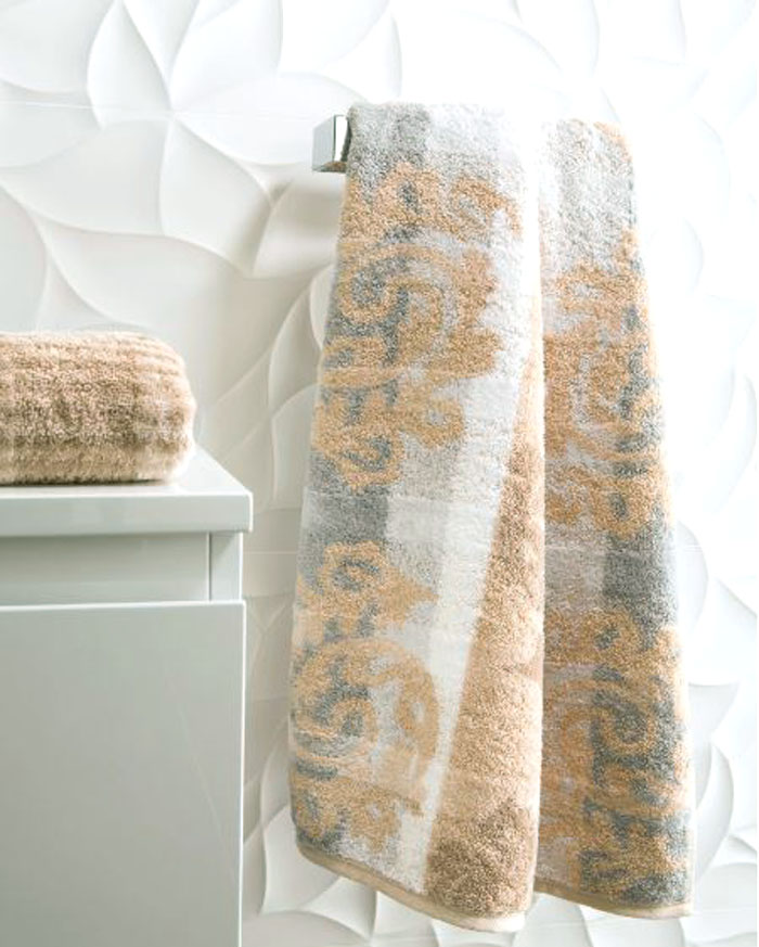 Handtuch Noblesse Cashmere Jaquardt, Fb. 33 Sand ca. 50 x 100 cm