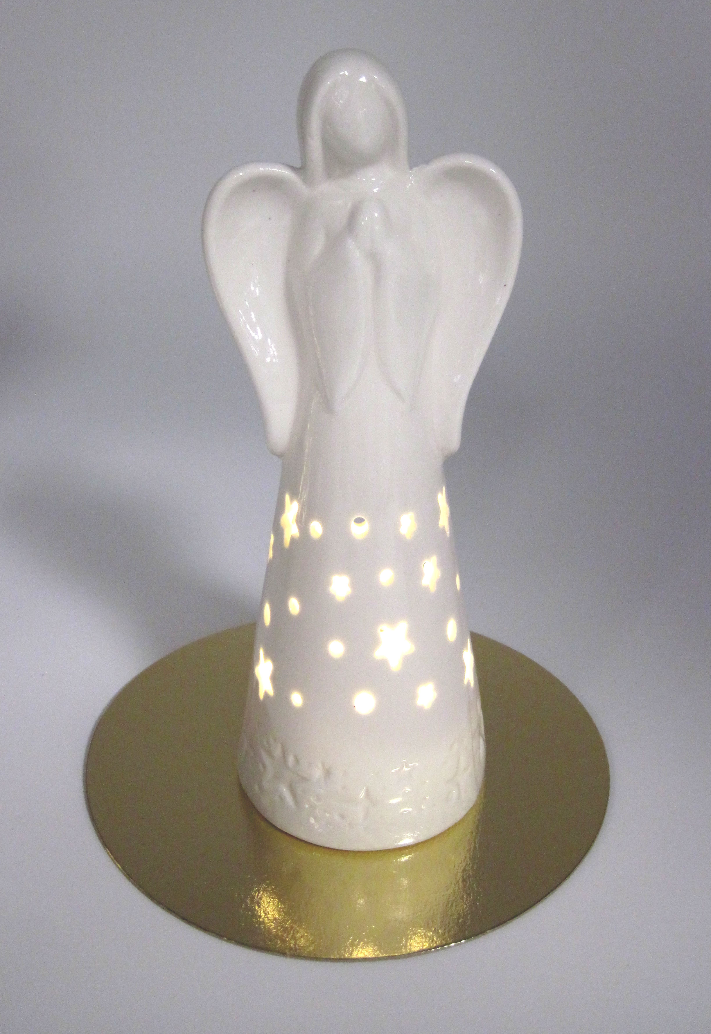 Engel Porzellan - LED Weiß, 21 cm sortiert (1 Stück)