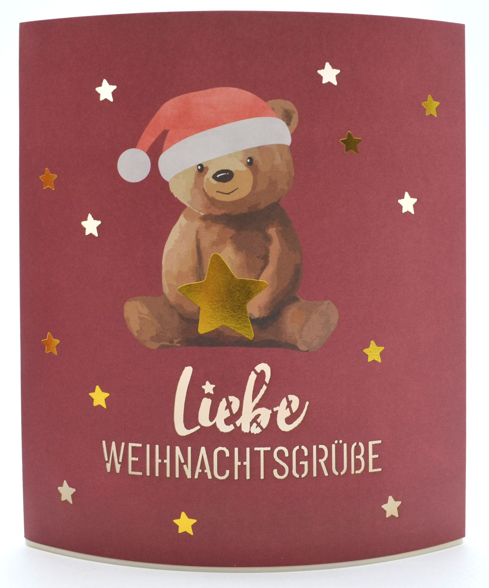 LED-Laterne Poesielicht Bär zum Stehen oder Hängen mit Timer 16x13,x5 cm 