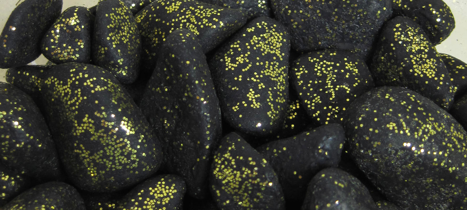 Deko-Material Granulat Sand Kies Schwarz-Gold , 1000g Box II. Wahl