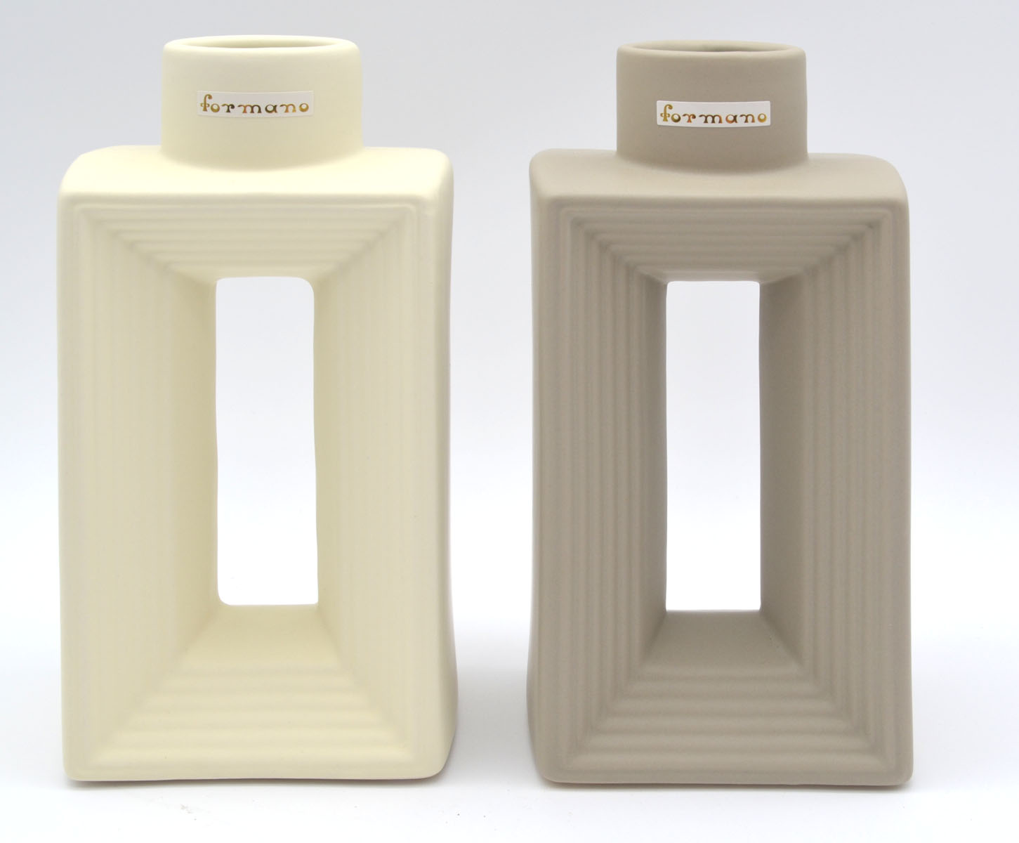 Moderne Deko-Vase 20 cm mit offener Mitte – Vanilla