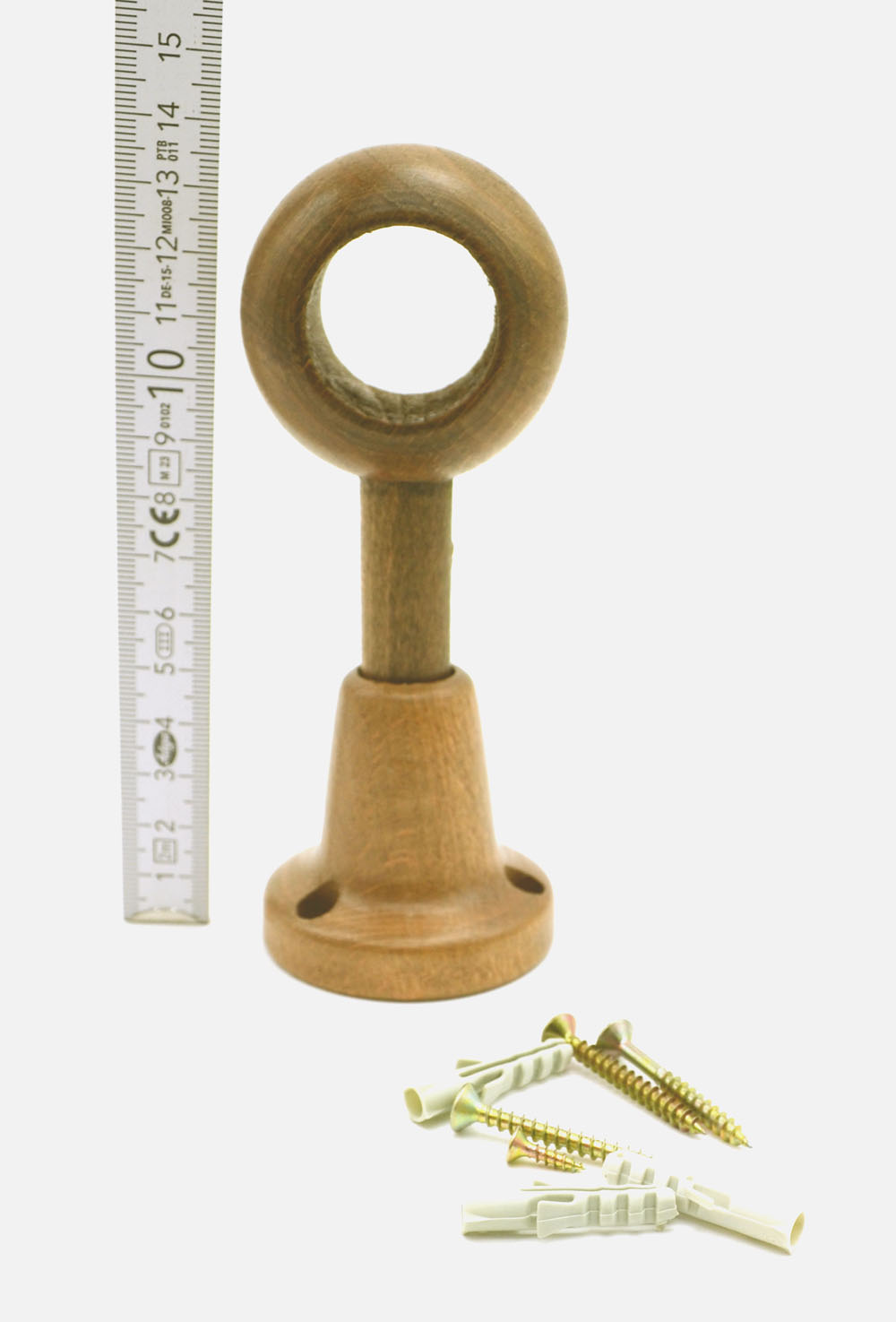 1 Wandträger für Stilgarnituren Ø 28 mm Holz Eiche rustikal WA 11,5 cm