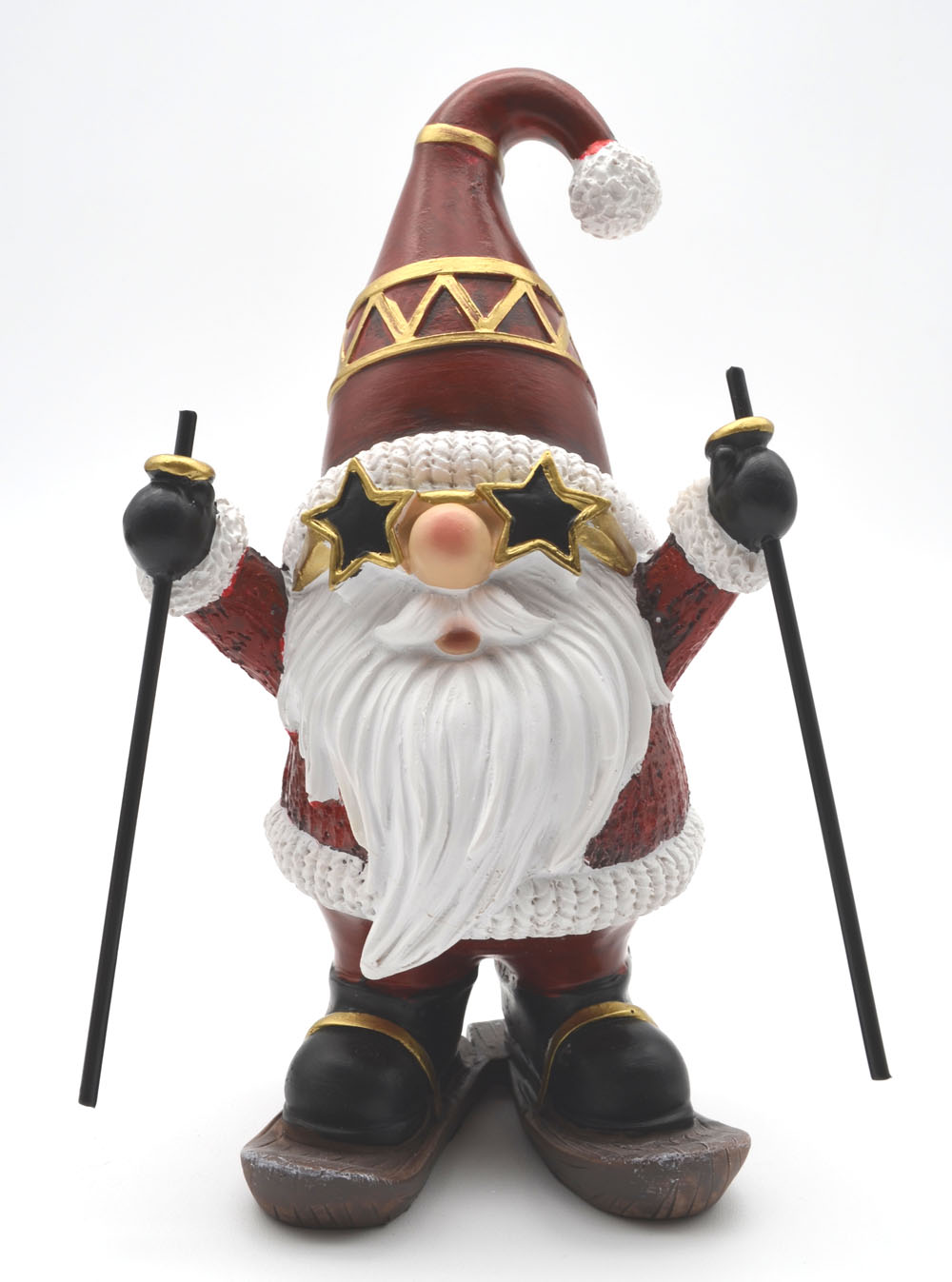 Weihnachtsmann mit Ski und Sternenbrille 19x9x9 cm (HxBxT) 