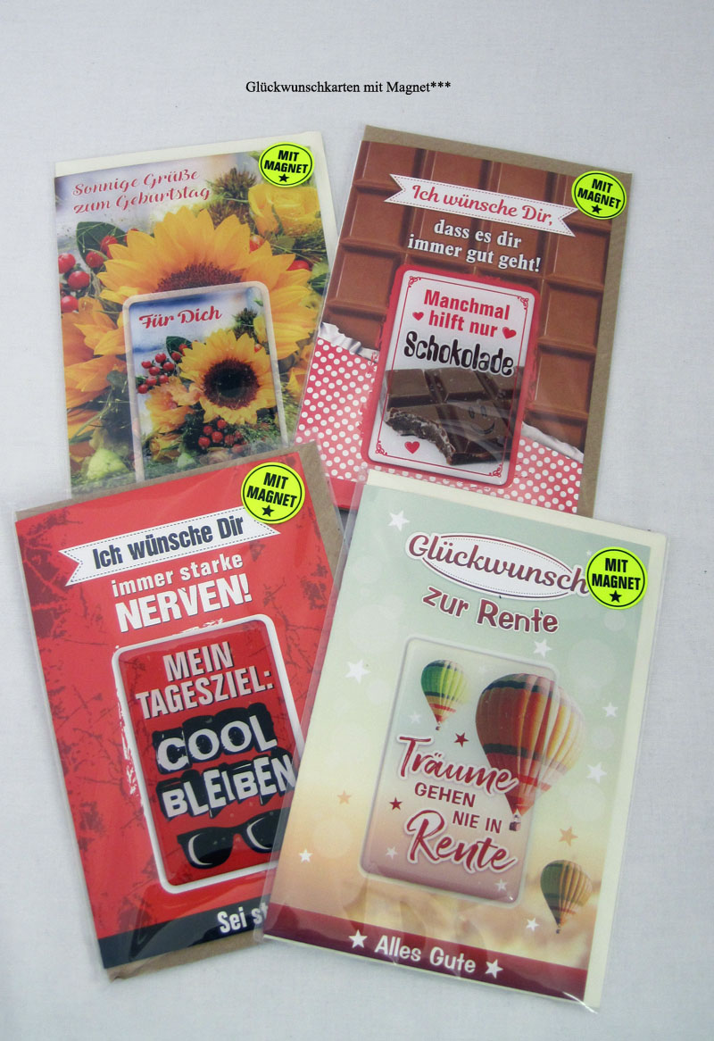 Glückwunschkarte mit Magnet " Ich wünsche Dir,..."ca. 17,0 x 15,0 cm