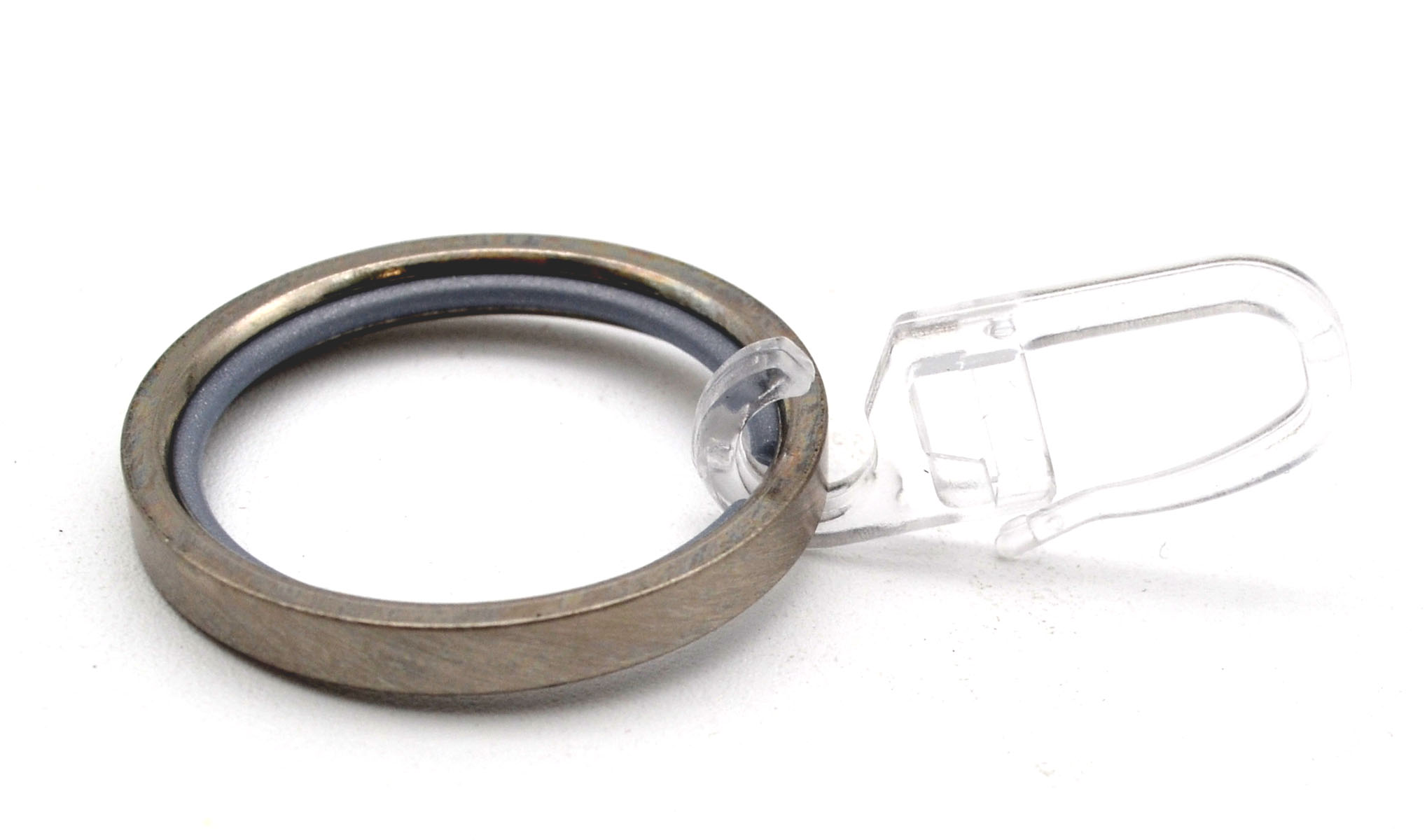 5 Ringe mit Faltenhaken edelstahlfarben kantig mit Gleiteinlage für Stil 16-20 mm