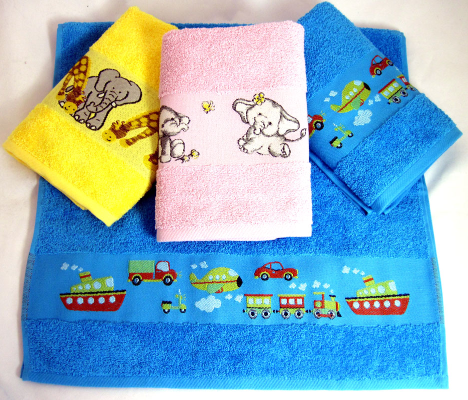 Kinder - Handtuch - Stickerei "Autos", blau mit Stickkante ca. 50x100cm (BxL)