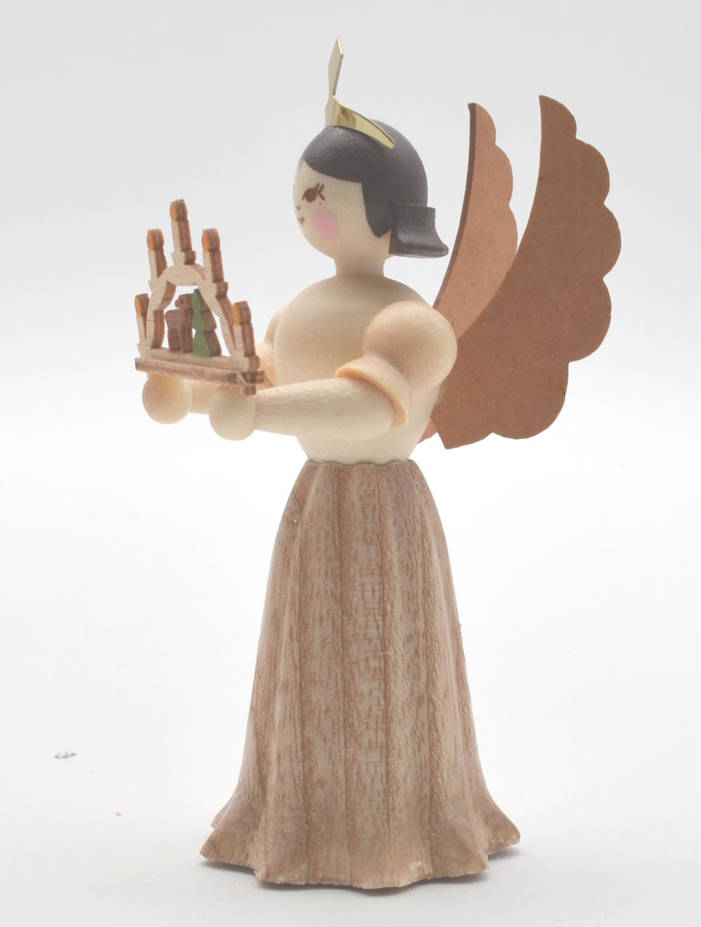 Engel Langrock mit Schwibbogen Natur 7 cm Konzertengel 