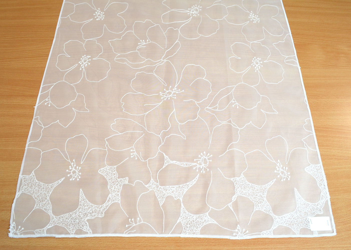 Gardine Stores Meterware Stickerei 300 hoch weiss