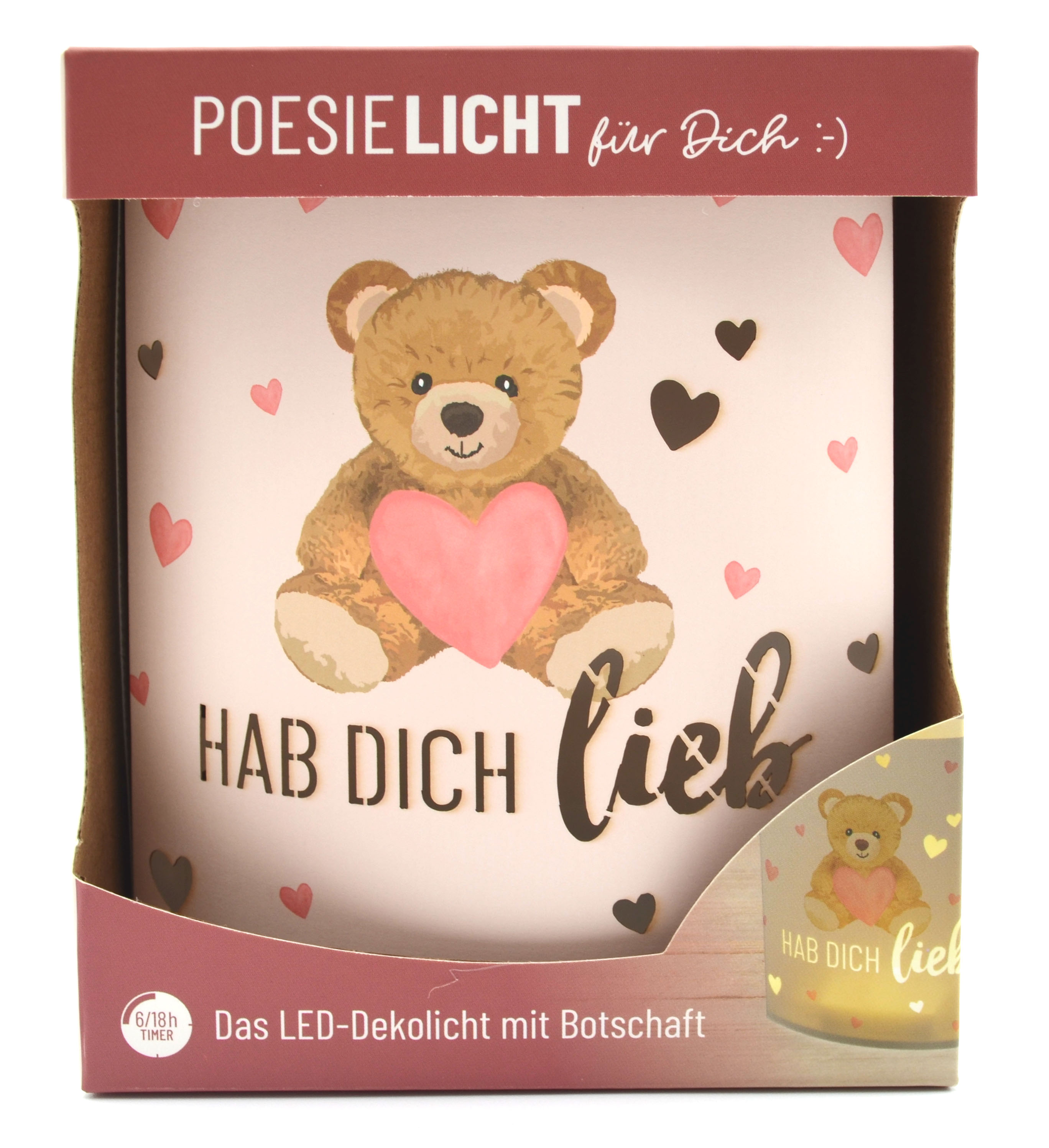 LED-Laterne Poesielicht Teddy zum Stehen oder Hängen mit Timer 16x13,x5 cm