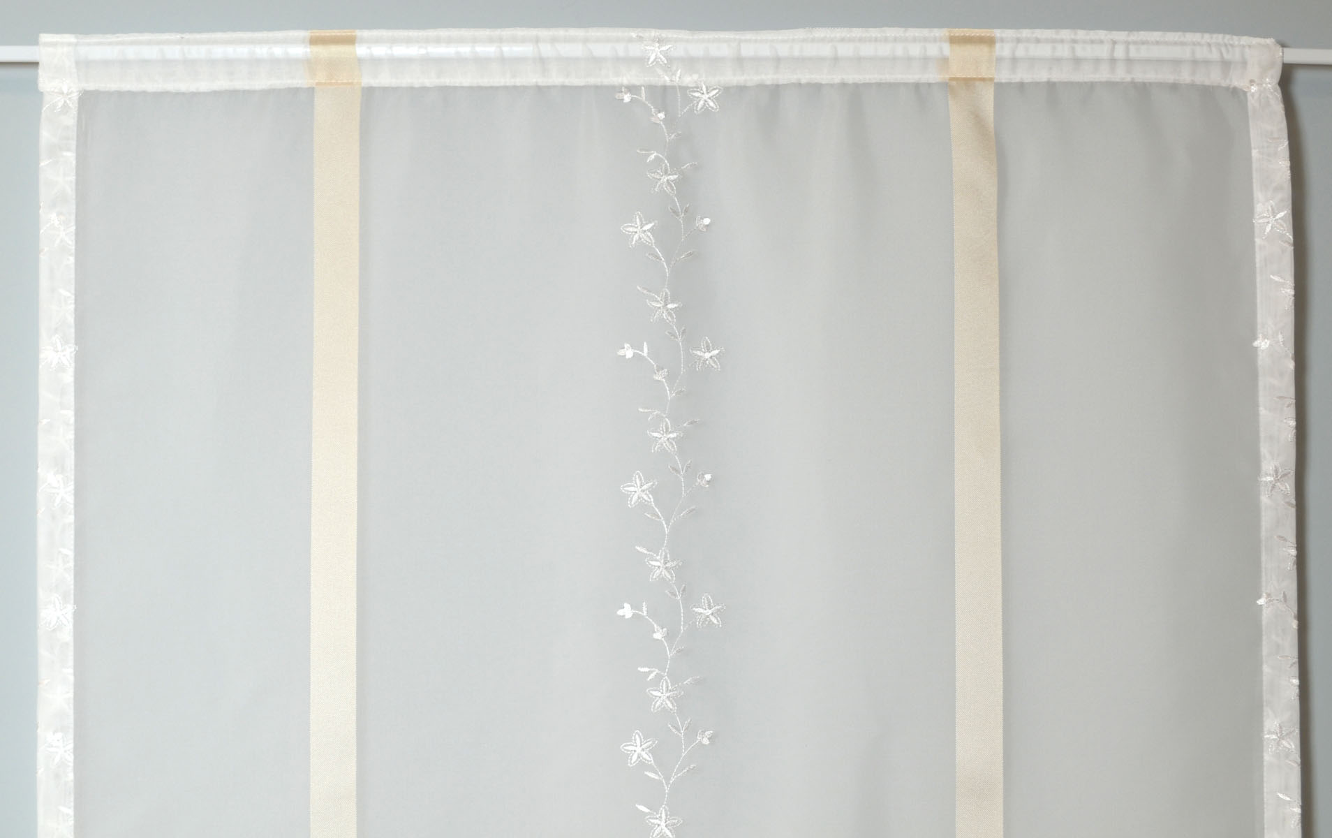 Fertiggardine Scheibenstores 77x75 BxH weiss-beige