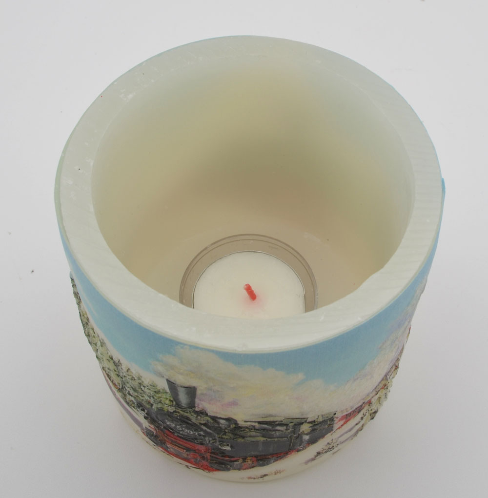 Lampionkerze Schmalspurbahn 10x10 cm (HxD)