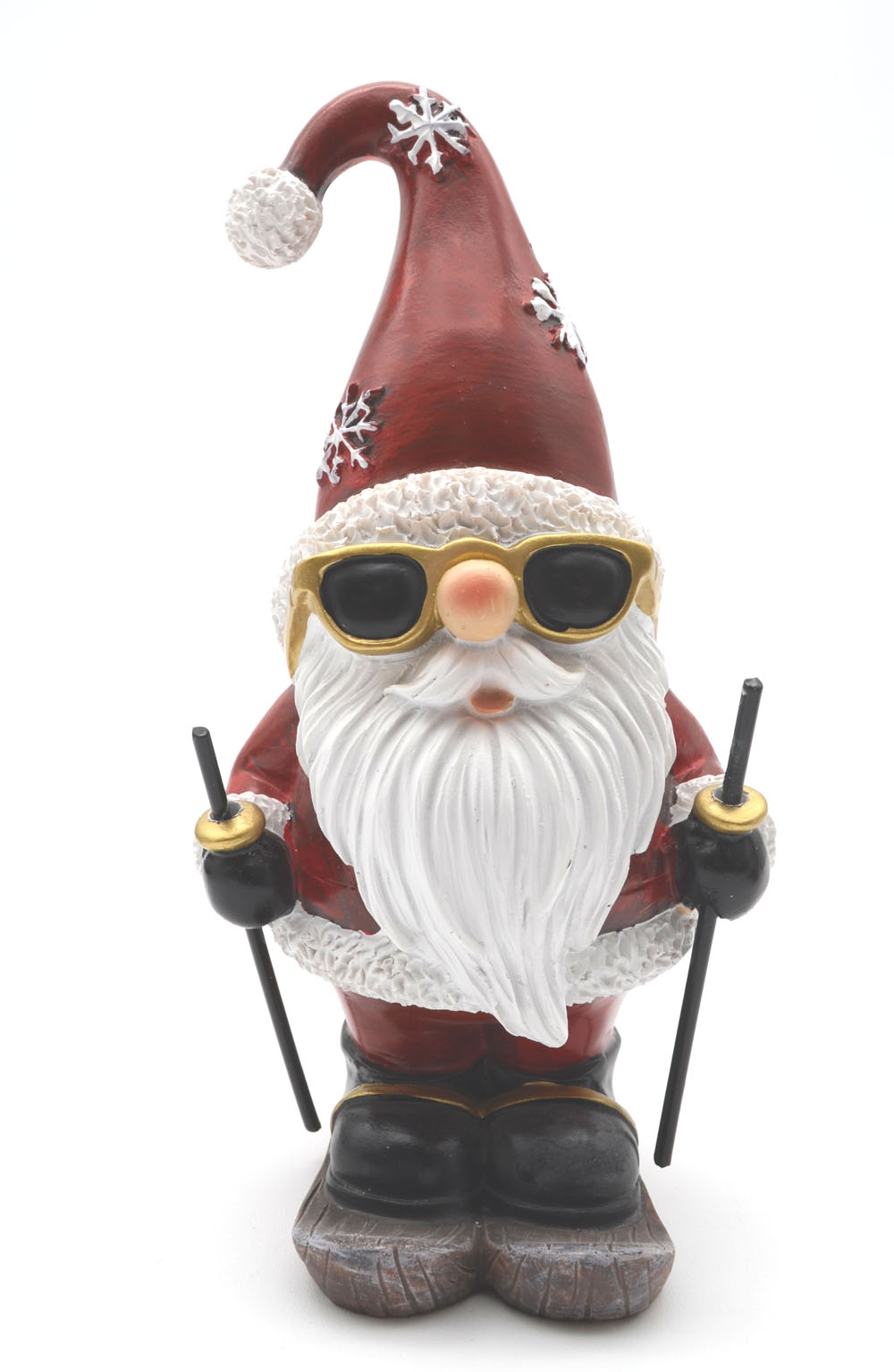 Weihnachtsmann mit Ski und Sonnenbrille 19x9x9 cm (HxBxT)