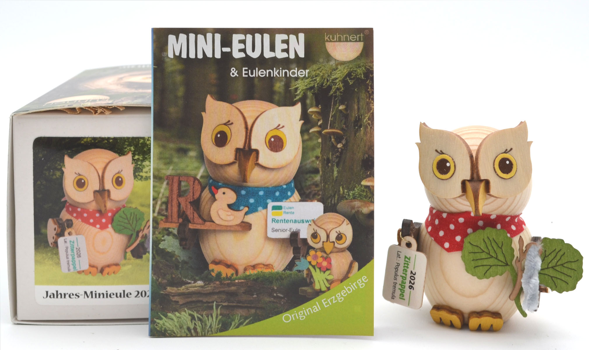 Kuhnert-Mini-Eule Zitterpappel - Jahres-Minieule Neuheit 2026 7 cm