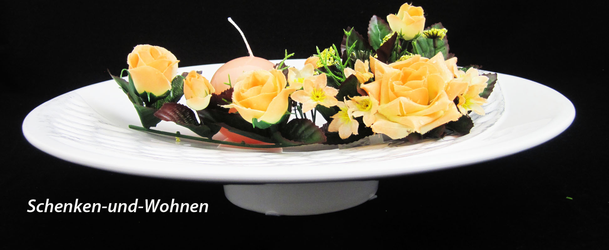 Deko-Schale/Teller Pamplona mit Reliefstruktur, creme ca. 35 cm