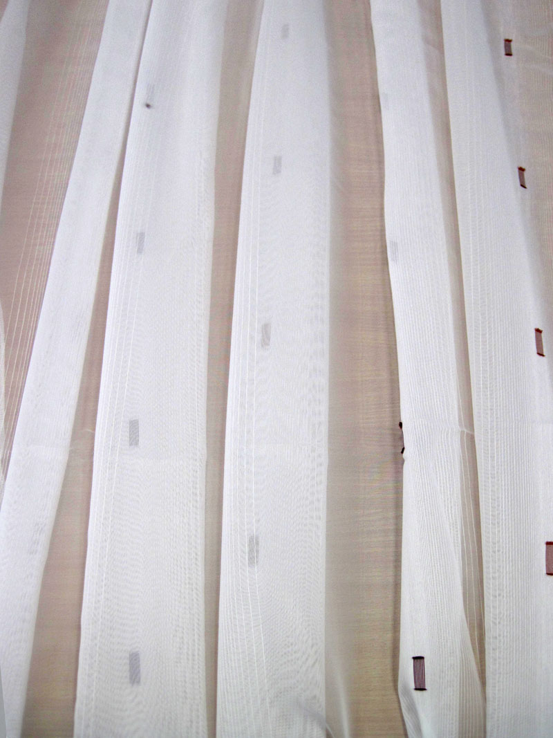 Meterware Gardine Store weiss-braun 9401 Fb.4 - Höhe 260cm