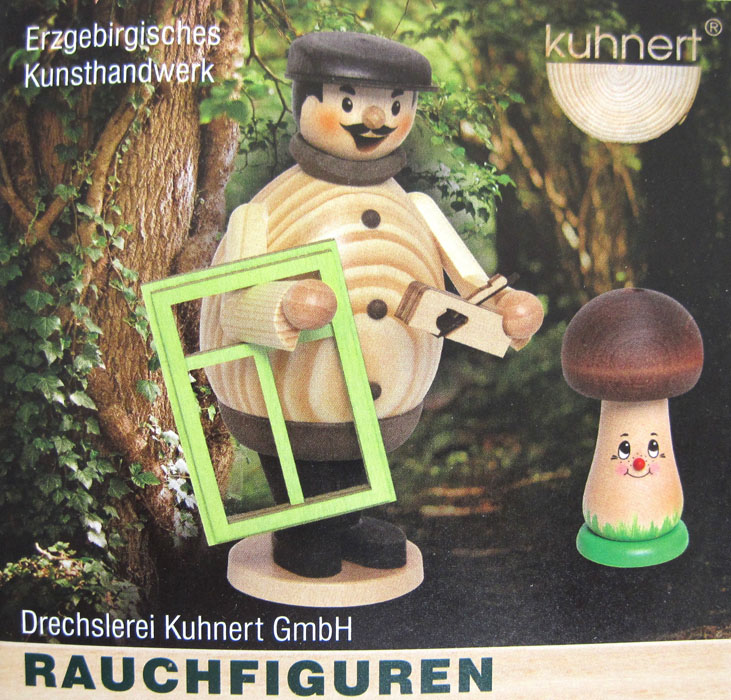 Fröhlicher Rauchpilz Hut Orange ca. 12 cm - Neu 2024 Original Erzgebirge