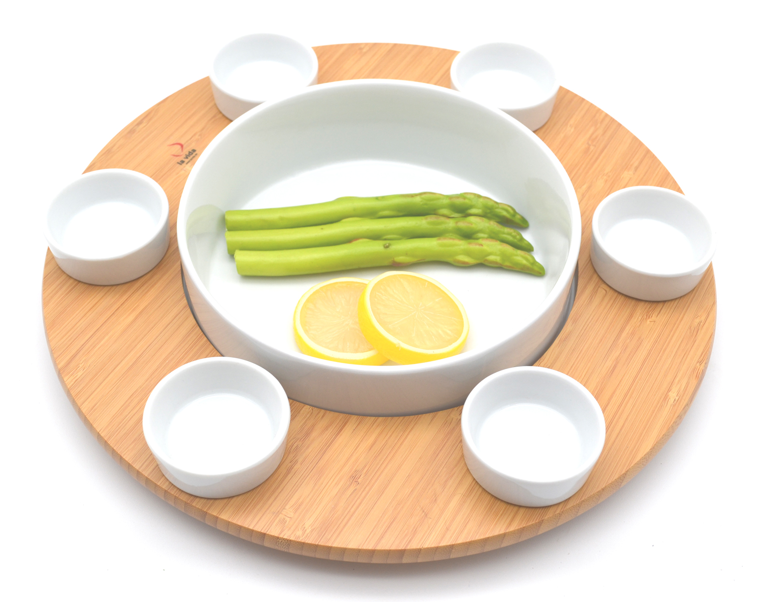 Crudité-Set Schale + Dip – 7-teilig, Ø 32 cm, H 6 cm