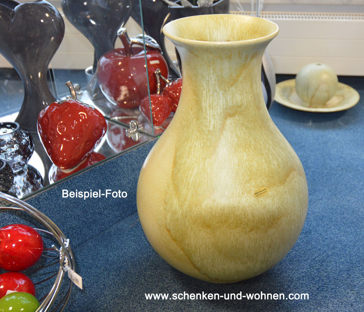 Bodenvase Keramik 34 cm grün Echt Handarbeit