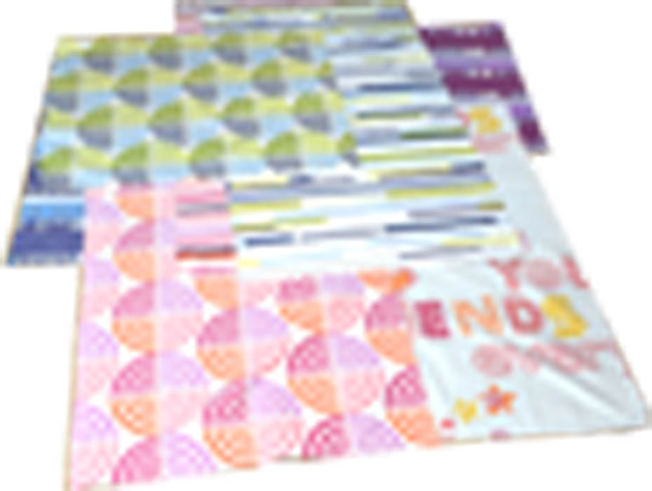 Stoffreste-Paket aus 7 Resten Tom Taylor-Stoffe Kreise-Schrift