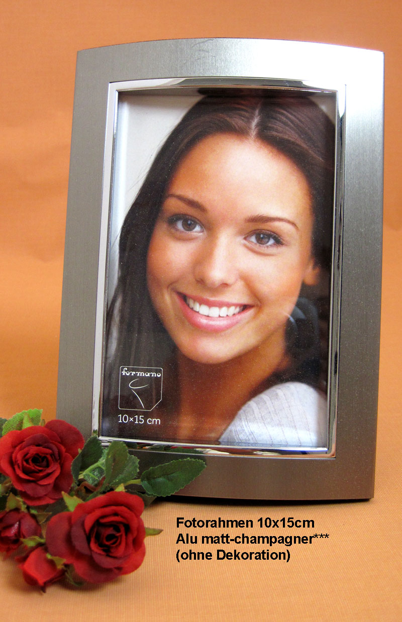 Fotorahmen Bilderrahmen Alu für Fotos ca.10x15 cm matt-champagner