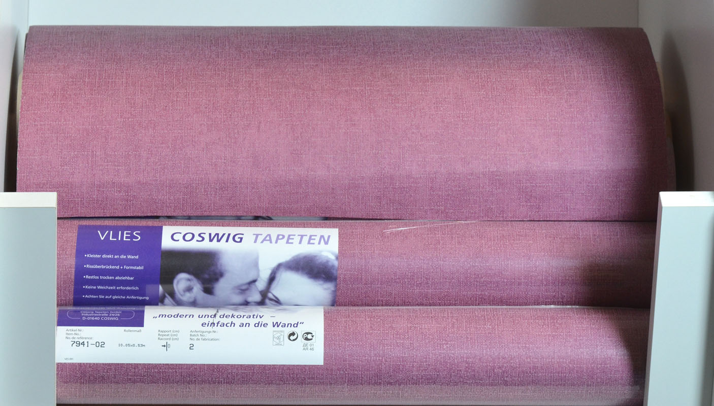 Vliestapete Uni 7941-02 Uni rötlichl-lila Eurorolle