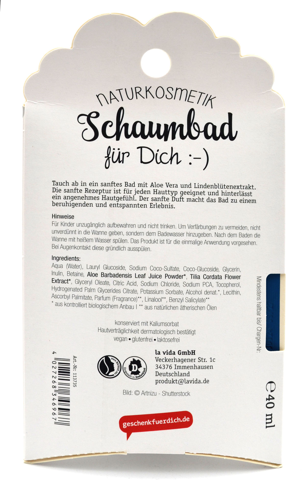 Schaumbad für Dich "Beste Mama" 40 ml Naturkosmetik 