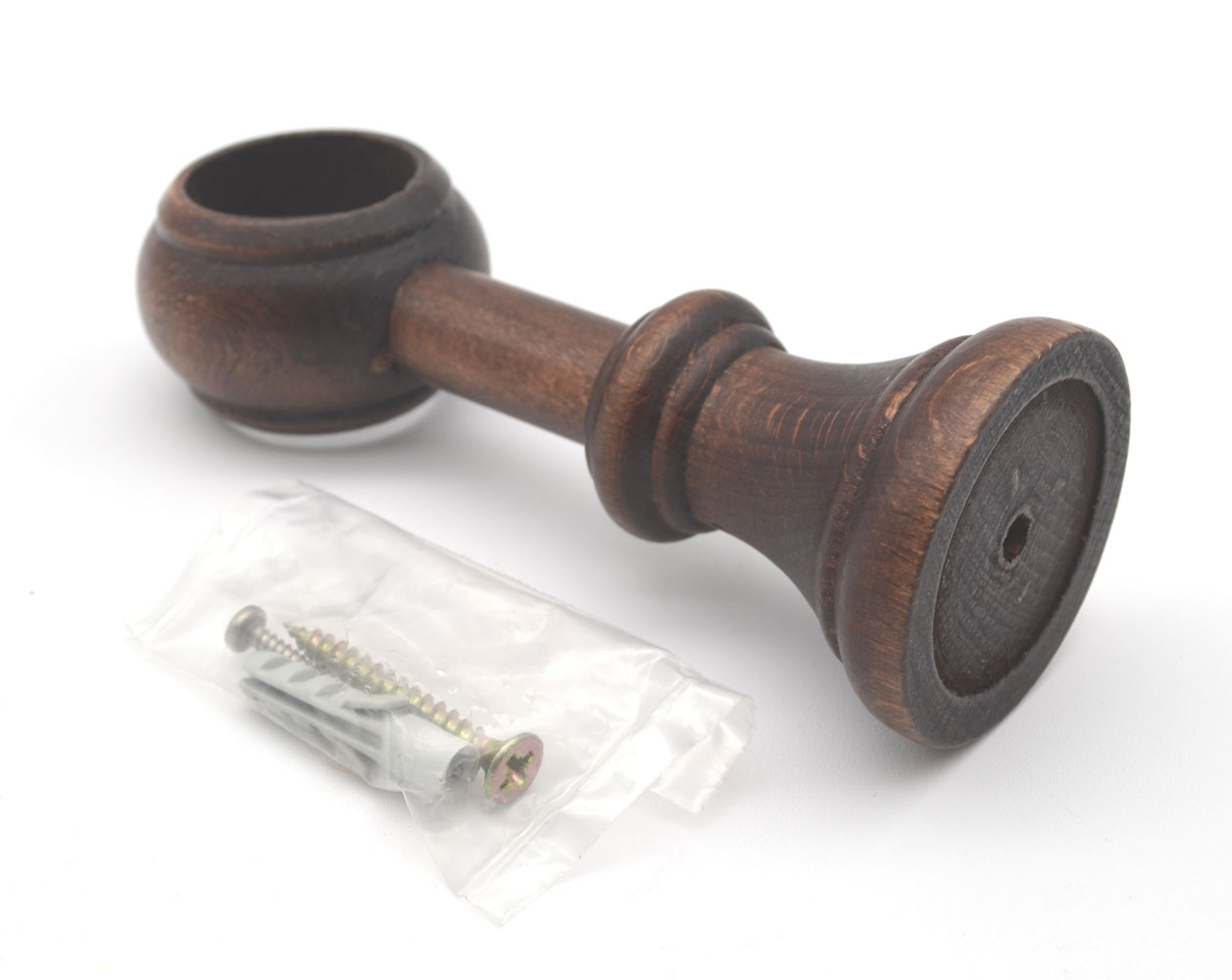 1 Wandträger für Stilgarnituren Ø 28 mm Holz Nussbaum WA 11 cm