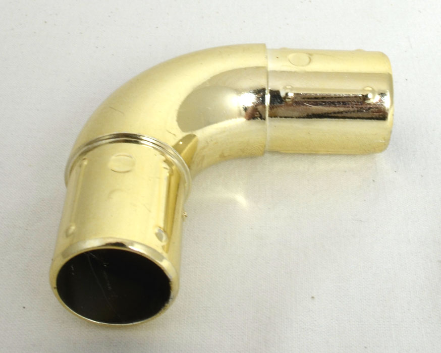 Eck-Rohrverbinder für Gardinenstangen Stil 28 messingfarben Kunststoff