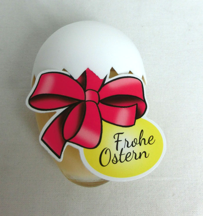Frohe Ostern "Eierlikör mit Schwarzwälder Kirsch" Oster-Ei aus Glas 50ml