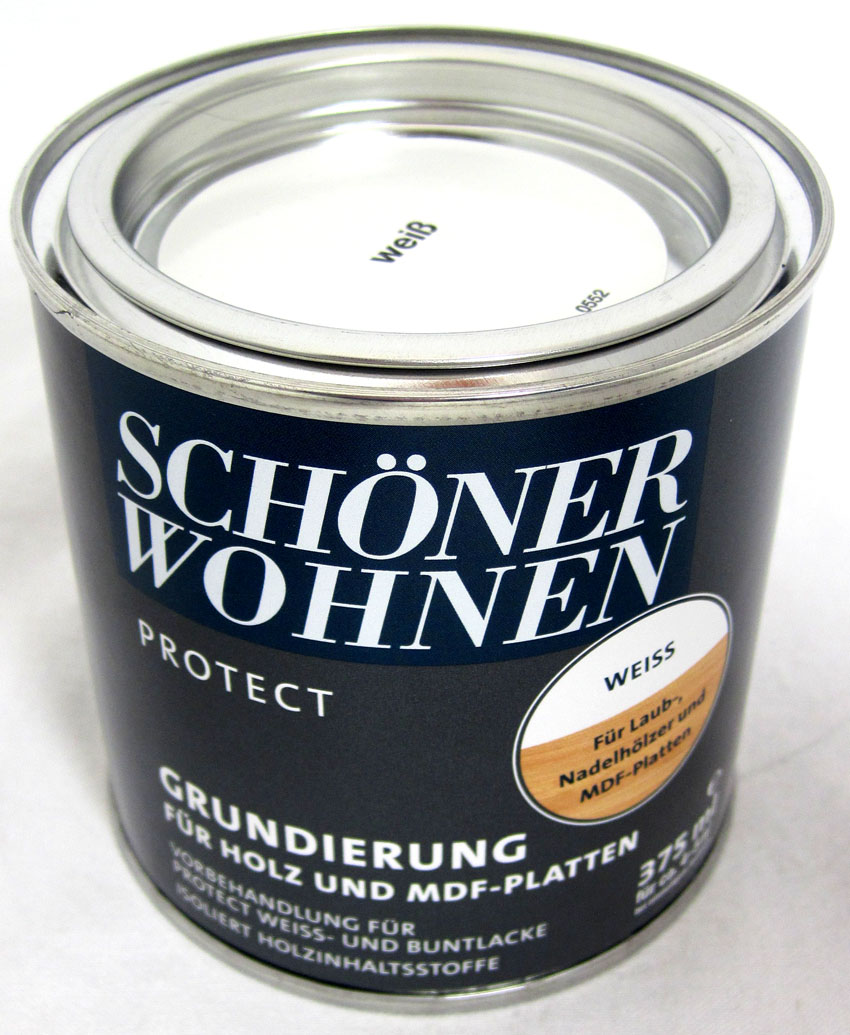 Protect - Grundierung für MDF-Platten und Holz weiß 375 ml