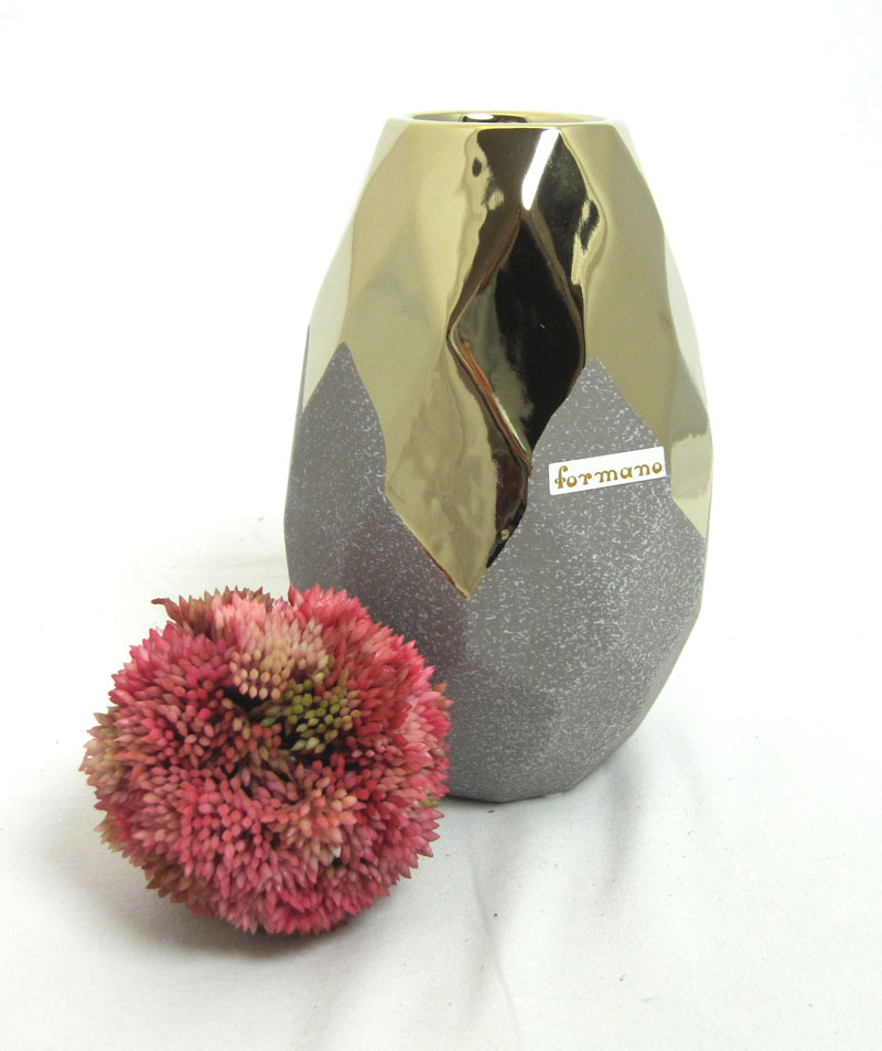Keramik Vase Sand-Gold, ca.17x11 cm H/B