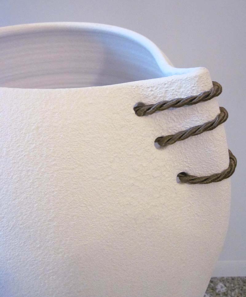 Keramik Vase Bodenvase "Coimbra" Creme ca. 30x60cm B//H