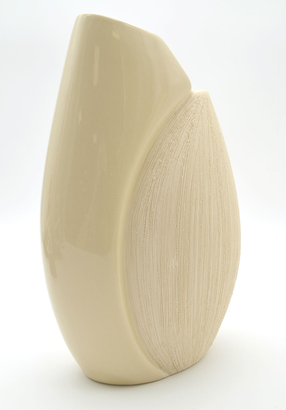 Keramik Vase sandgelb glasiert-matt 26x17x11 cm (HxBxT)
