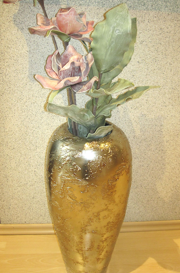 Keramik Bodenvase 60 cm Champagner-Antik