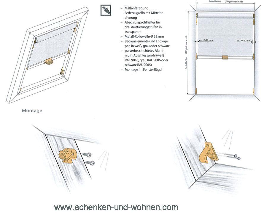 Dachfenster - Basis - Rollo, Stoff Erding pflaume