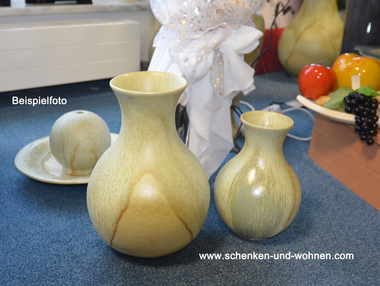 Bodenvase Keramik 34 cm grün Echt Handarbeit