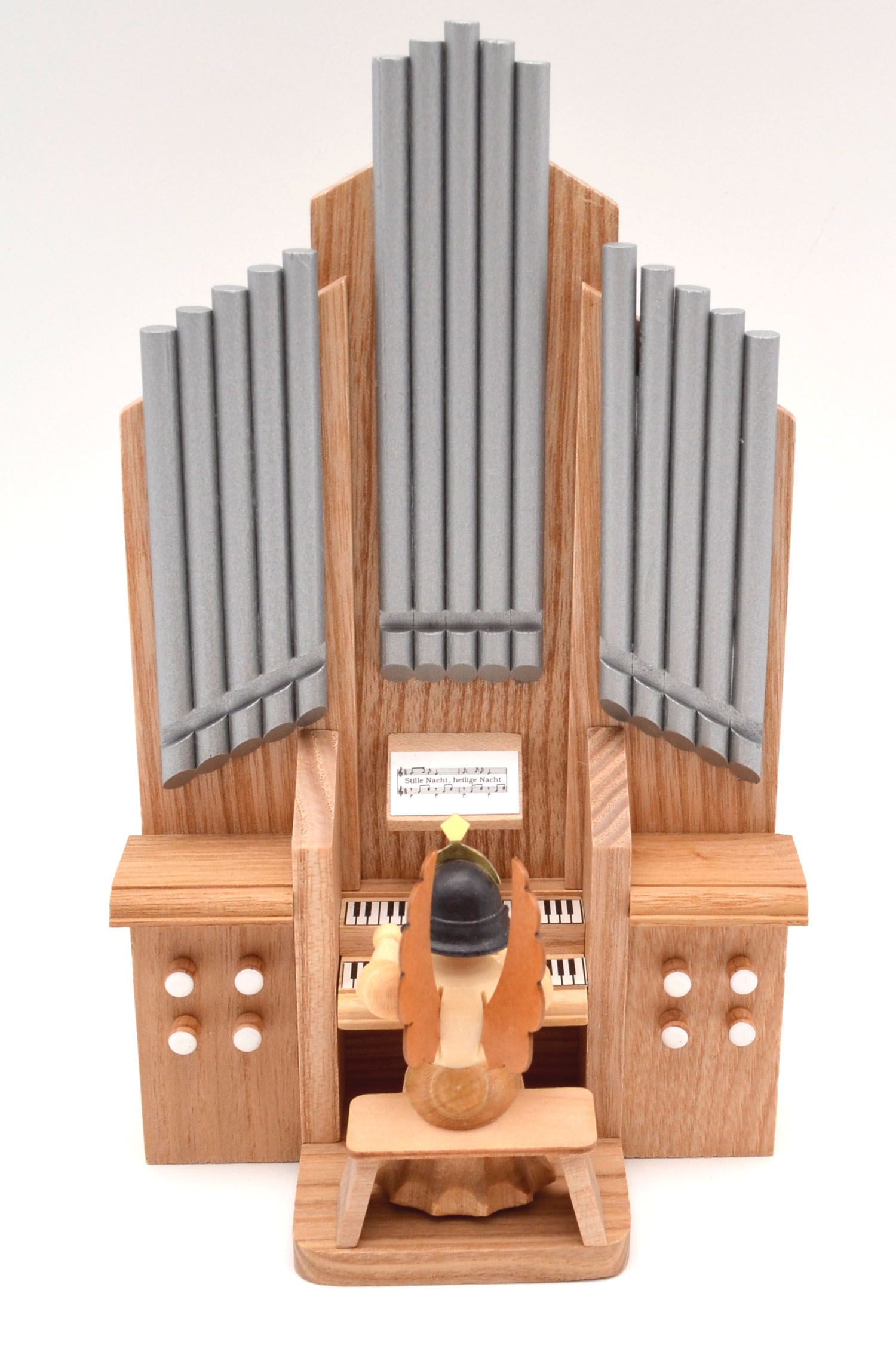 Orgel mit Engel 10x19 cm Natur 7 cm 
