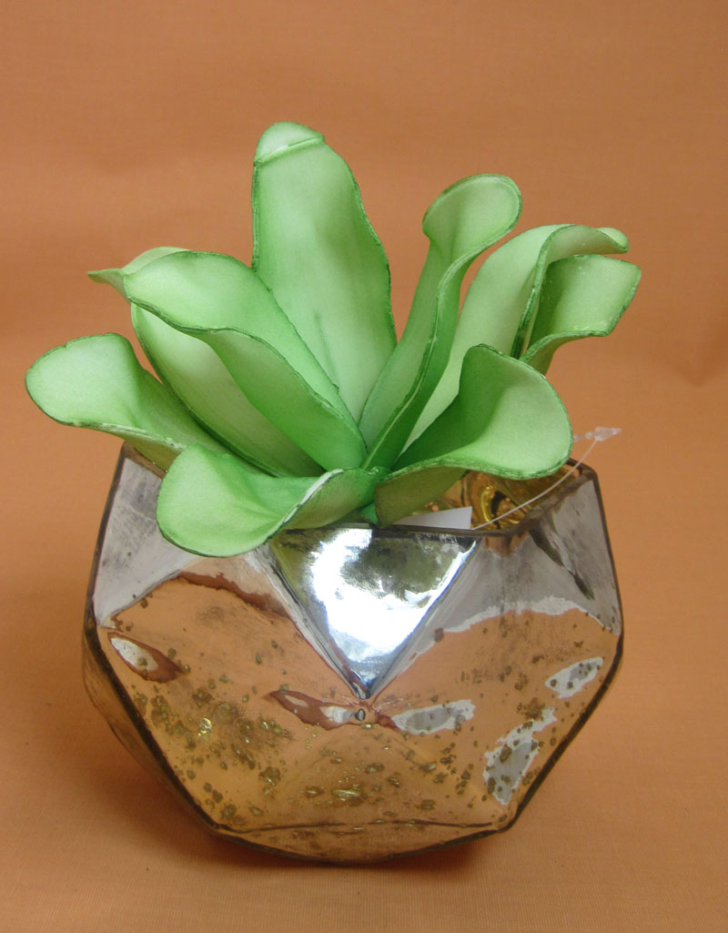 Glasgefäß - Vase Diamond gold-silberfarben ca. 15,0x10,0x15,0 cm B/H/T