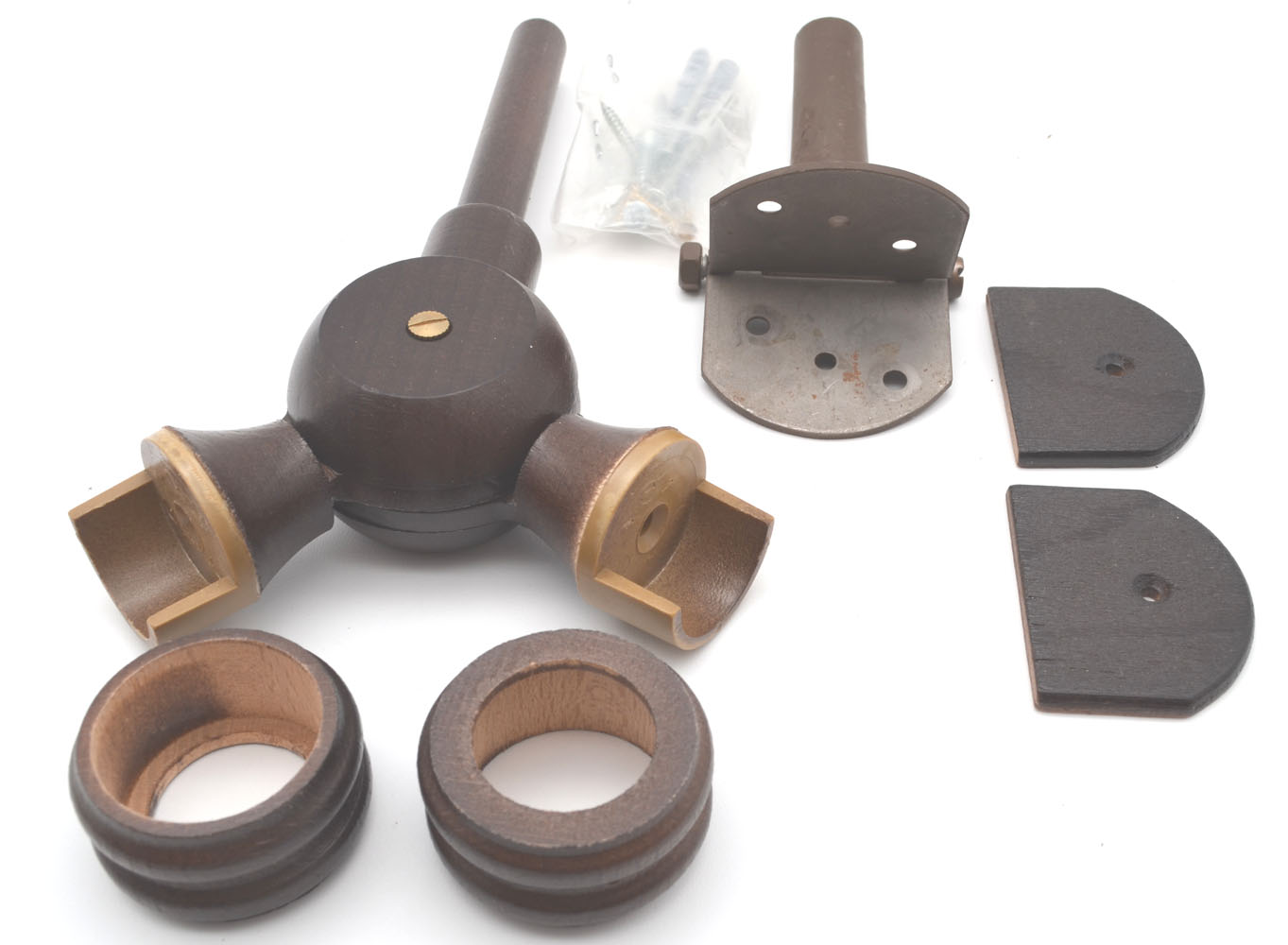 Erker-Träger Nussbaum dunkel für Stil 28 mm Holz  