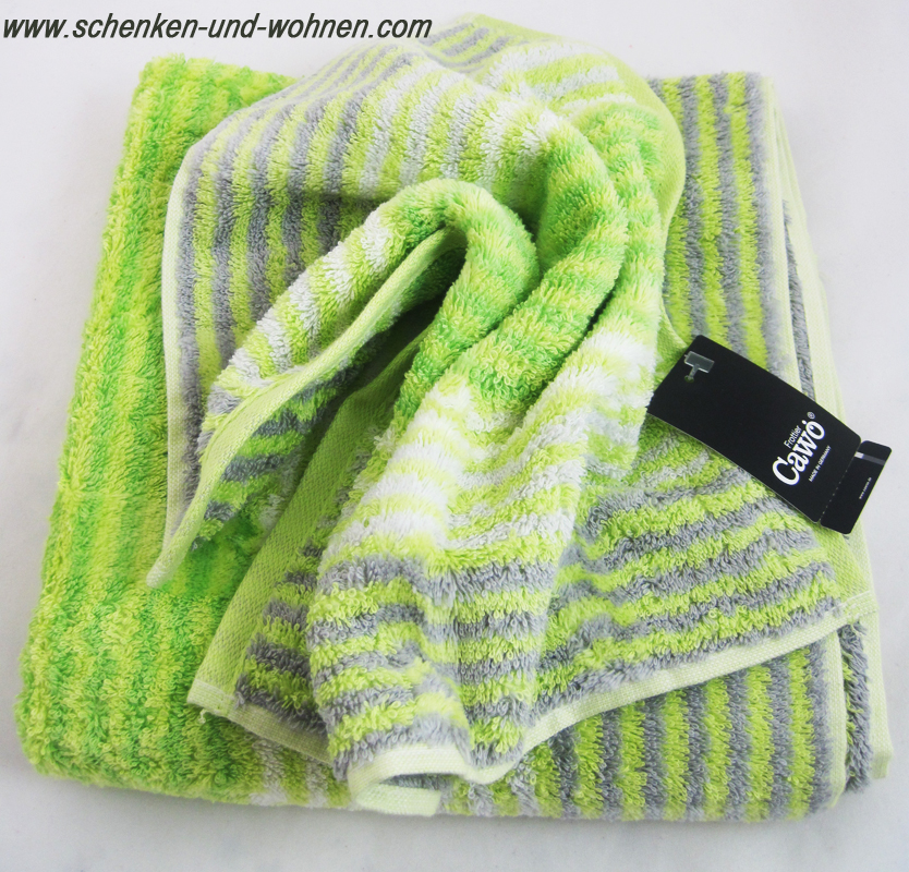handtuch_noblesse_kiwi_gestreift_1 Handtuch Noblesse Cashmere Streifen, Kiwi ca. 50 x 100 cm