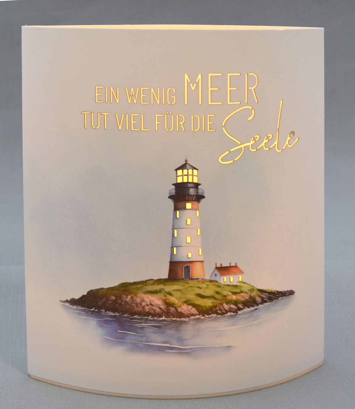 LED-Laterne Poesielicht "Leuchtturm" zum Stehen oder Hängen mit Timer 16x13,x5 cm